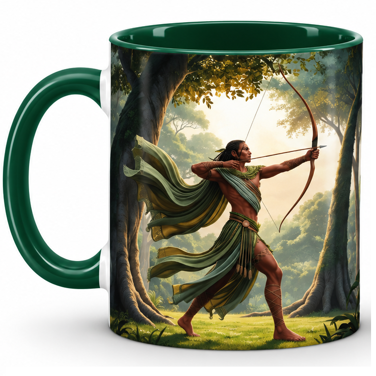 Caneca  Oxóssi - Coleção Sagrado em Cores